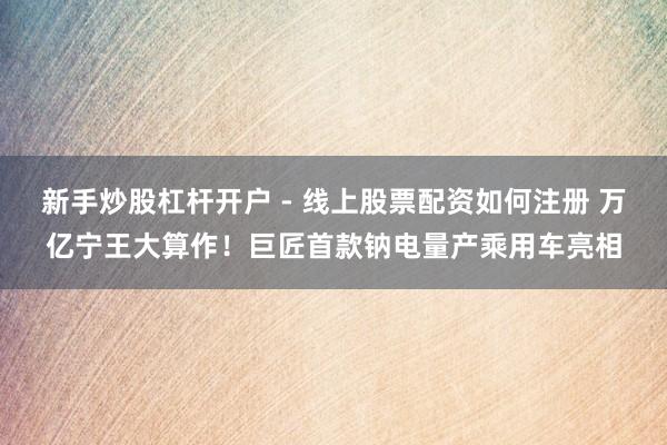 新手炒股杠杆开户 - 线上股票配资如何注册 万亿宁王大算作！巨匠首款钠电量产乘用车亮相