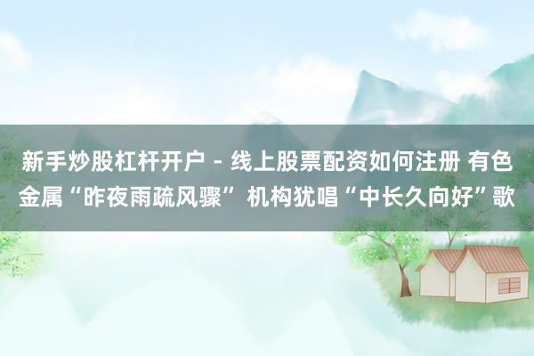 新手炒股杠杆开户 - 线上股票配资如何注册 有色金属“昨夜雨疏风骤” 机构犹唱“中长久向好”歌