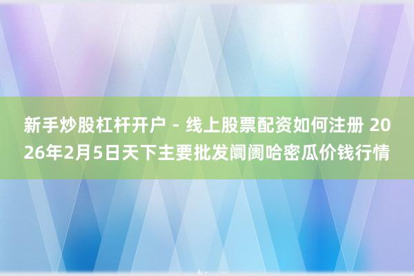 新手炒股杠杆开户 - 线上股票配资如何注册 2026年2月5日天下主要批发阛阓哈密瓜价钱行情