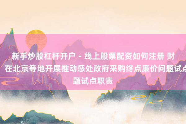 新手炒股杠杆开户 - 线上股票配资如何注册 财政部：在北京等地开展推动惩处政府采购终点廉价问题试点职责