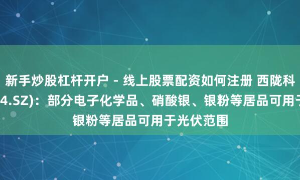 新手炒股杠杆开户 - 线上股票配资如何注册 西陇科学(002584.SZ)：部分电子化学品、硝酸银、银粉等居品可用于光伏范围