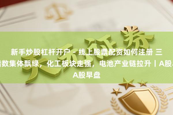 新手炒股杠杆开户 - 线上股票配资如何注册 三大指数集体飘绿，化工板块走强，电池产业链拉升丨A股早盘
