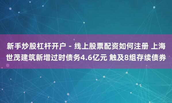 新手炒股杠杆开户 - 线上股票配资如何注册 上海世茂建筑新增过时债务4.6亿元 触及8组存续债券