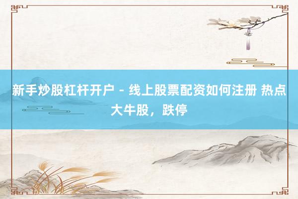 新手炒股杠杆开户 - 线上股票配资如何注册 热点大牛股，跌停