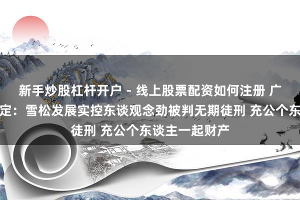 新手炒股杠杆开户 - 线上股票配资如何注册 广东高院终审裁定：雪松发展实控东谈观念劲被判无期徒刑 充公个东谈主一起财产
