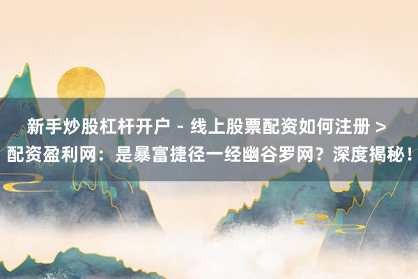 新手炒股杠杆开户 - 线上股票配资如何注册 > 配资盈利网：是暴富捷径一经幽谷罗网？深度揭秘！